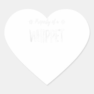 Whippet Property Funny Dog Mama Geschenk Idee Herz-Aufkleber