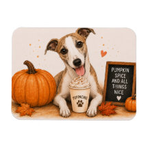Whippet Pumpkin Spice Magnet