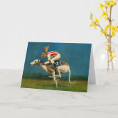 Whippet Racer Greetings Card Karte (Gelbe Blume)