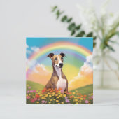 Whippet Rainbow Bridge Memorial Custom Dog Name (Stehend Vorderseite)