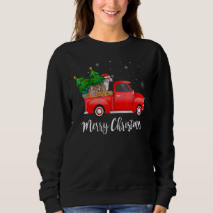 Whippet roter LKW Weihnachtsbaum Xmas Hund Sweatshirt