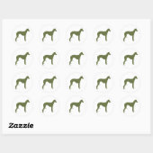 Whippet Runder Aufkleber (Blatt)