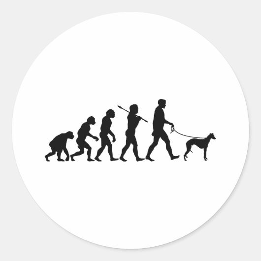 Whippet Runder Aufkleber (Vorderseite)