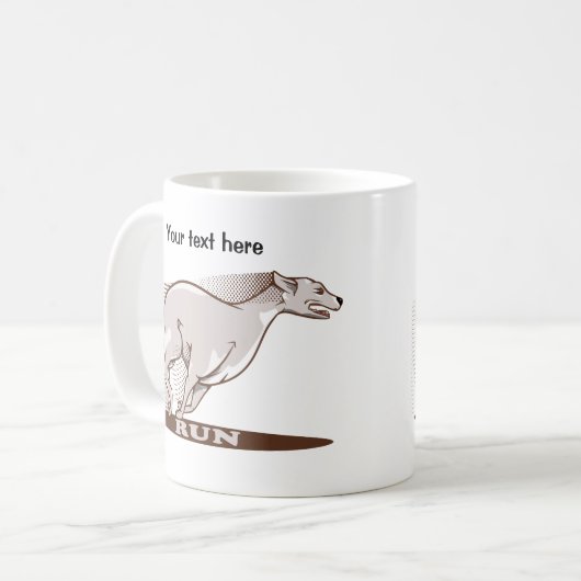 Whippet Running Kaffeetasse (Vorderseite Links)