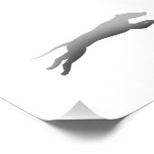 Whippet Running Silhouette Fotodruck (Ecke)