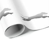 Whippet Running Silhouette Geschenkpapier (Rolleneckpunkt)