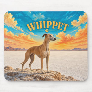 Whippet, Salt Flats Vintage-Wasserfarbe Mousepad