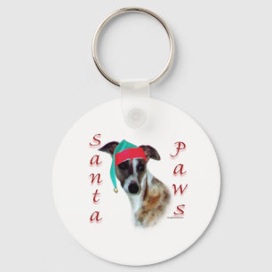 Whippet Santa Paws Schlüsselanhänger