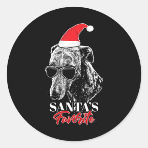 Whippet Santas Favorite Weihnachten Runder Aufkleber
