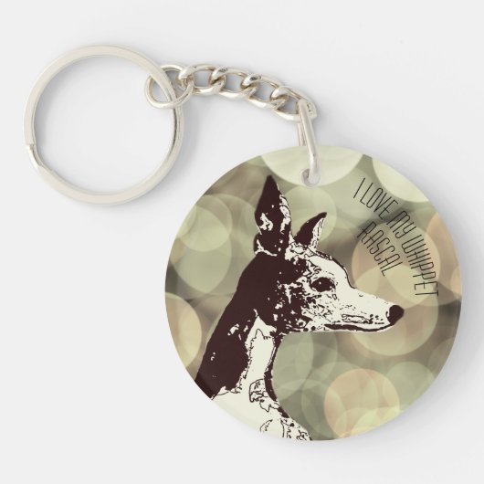 Whippet Schlüsselanhänger (Vorderseite)