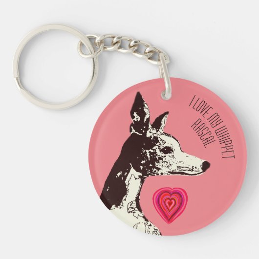 Whippet Schlüsselanhänger (Vorderseite)