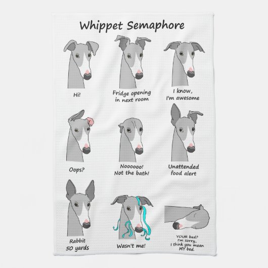 Whippet Semaphor Handtuch (Vertikal)