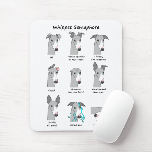 Whippet Semaphor Mousepad (Mit Mouse)
