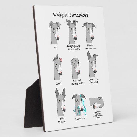Whippet Semaphore Fotoplatte (Seite)