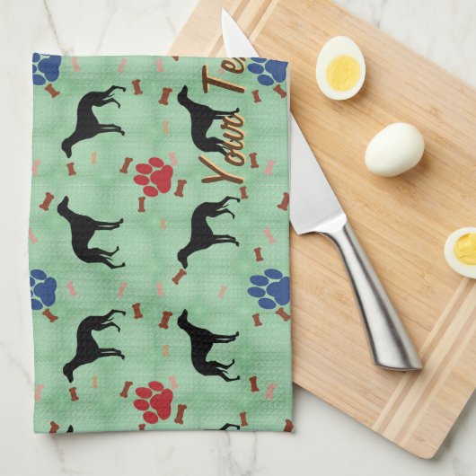 Whippet Shadow Geschirrtuch (Viertel Falte)