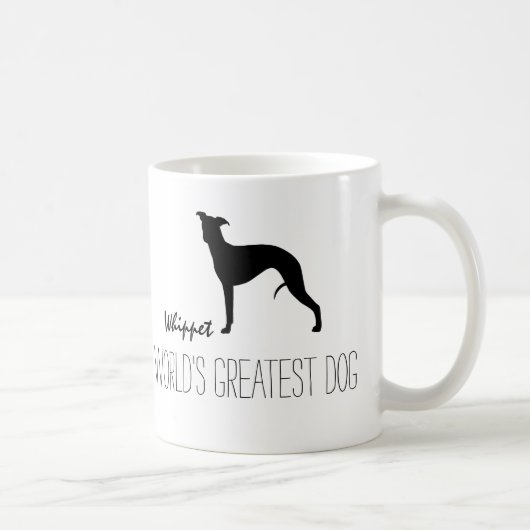 Whippet-Silhouette | Der größte Hund der Welt Kaffeetasse (Rechts)