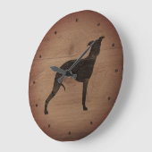 Whippet Silhouette Große Wanduhr (Winkel)