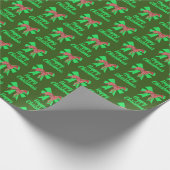 Whippet Silhouette Grüner Weihnachtshund & Grüner  Geschenkpapier (Ecke)