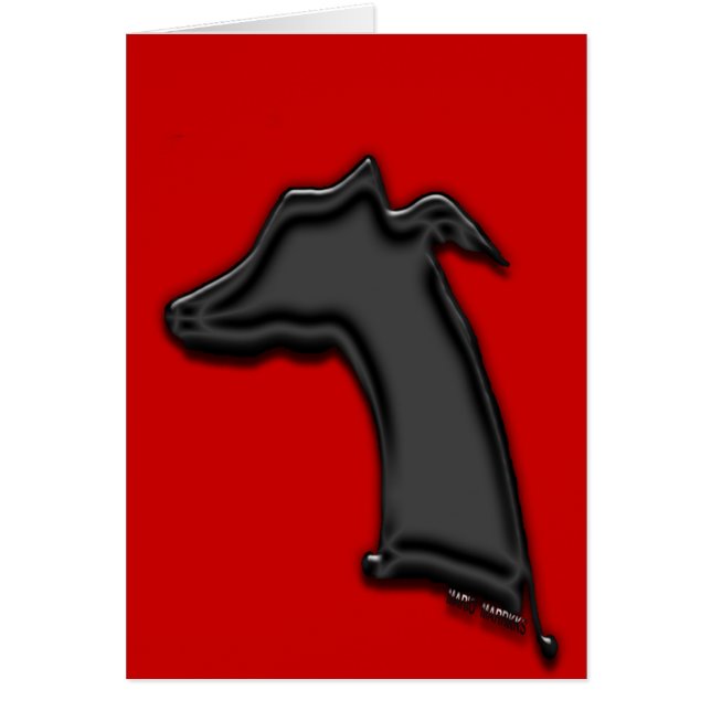 Whippet Silhouette-Karte (Vorne)