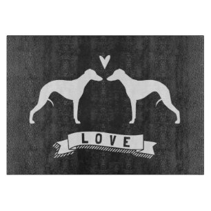 Whippet-Silhouette Liebe Schneidebrett