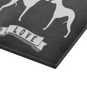 Whippet-Silhouette Liebe Schneidebrett (Ecke)