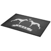 Whippet-Silhouette Liebe Schneidebrett (Ecke)