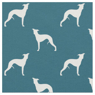 Whippet Silhouette-Muster-aquamarines Blaues und Stoff