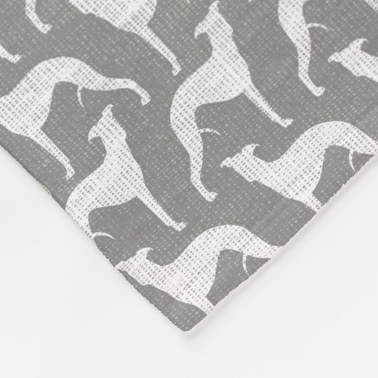 Whippet Silhouette-Muster Fleecedecke (Ecke)
