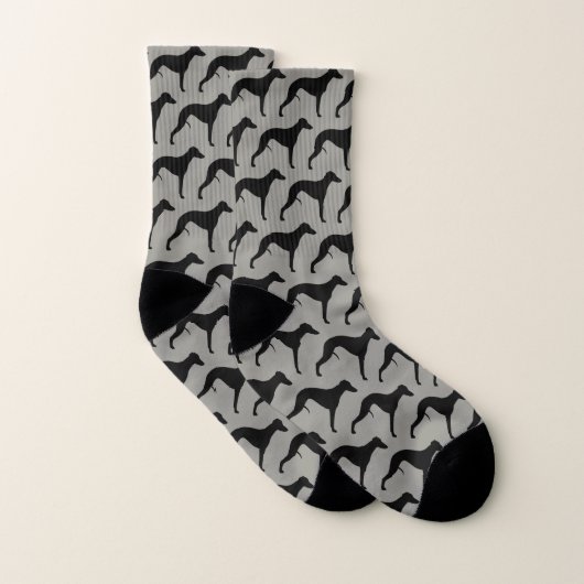 Whippet Silhouette-Muster Socken (Paar)