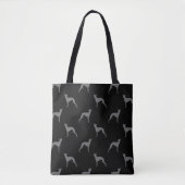Whippet Silhouette-Muster Tasche (Vorderseite)
