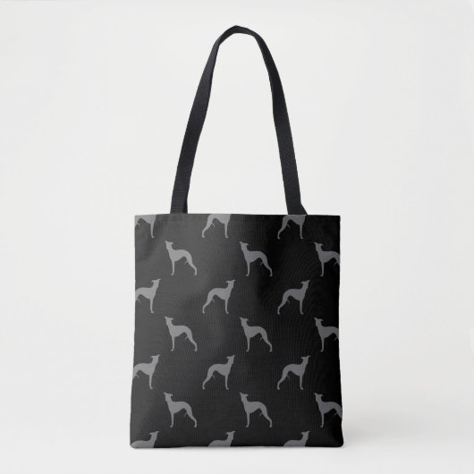 Whippet Silhouette-Muster Tasche (Vorderseite)