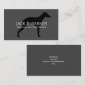 Whippet Silhouette Schwarz auf Grau | Haustier Visitenkarte (Vorne/Hinten)