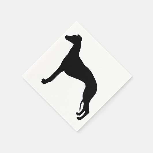 Whippet Silhouette Serviette (Ecke)