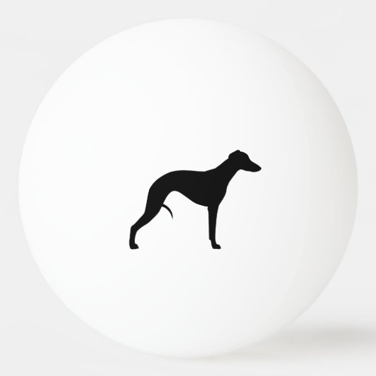 Whippet Silhouette Tischtennisball (Rückseite)