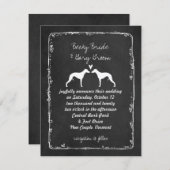 Whippet Silhouetten Hochzeitsankündigung Einladung (Vorne/Hinten)