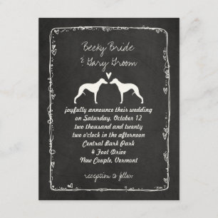 Whippet Silhouetten Hochzeitsankündigung Einladung