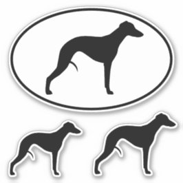 Whippet-Silhouetten Oval und Die Set Sticker schne