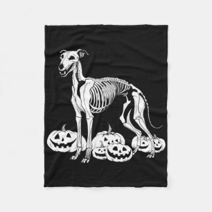 Whippet Skeleton Geburtstag Halloween Hundefrauen  Fleecedecke