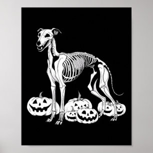 Whippet Skeleton Geburtstag Halloween Hundefrauen  Poster