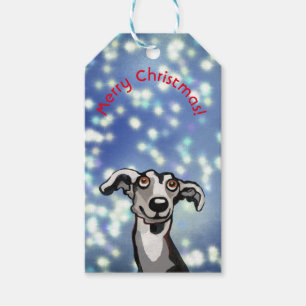 Whippet starre Nacht, fröhliche Weihnachten Geschenkanhänger