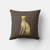 Whippet tartan / plaid / tweed cushion kissen (Rückseite)