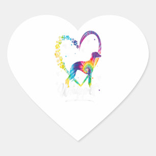 Whippet Tie Dye Rainbow Dog Lover Gift Herz-Aufkleber