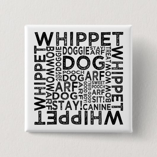 Whippet Typografie Button (Vorderseite)
