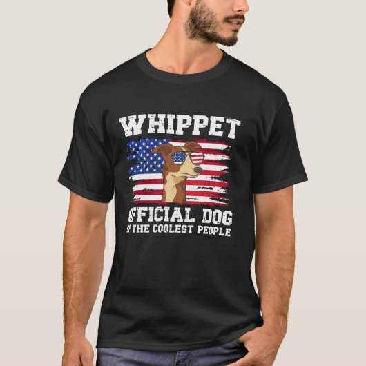 Whippet US Flag Whippet Lover Whippet Eigentümer L T-Shirt (Vorderseite)