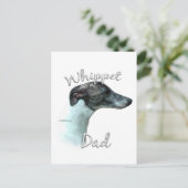 Whippet Vater 2 Postkarte (Stehend Vorderseite)