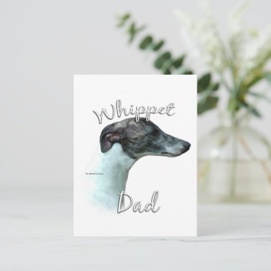 Whippet Vater 2 Postkarte (Stehend Vorderseite)