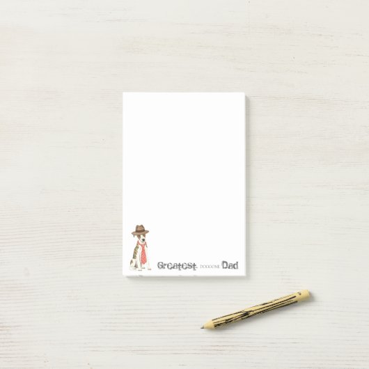 Whippet-Vater Post-it Klebezettel (Auf Schreibtisch)