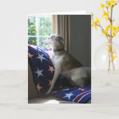 Whippet "vermisst Sie" Gruß-Karte Karte (Gelbe Blume)