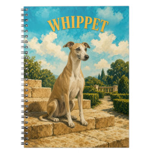 Whippet, Vintage-Wasserfarben-Hundekunst Notizblock