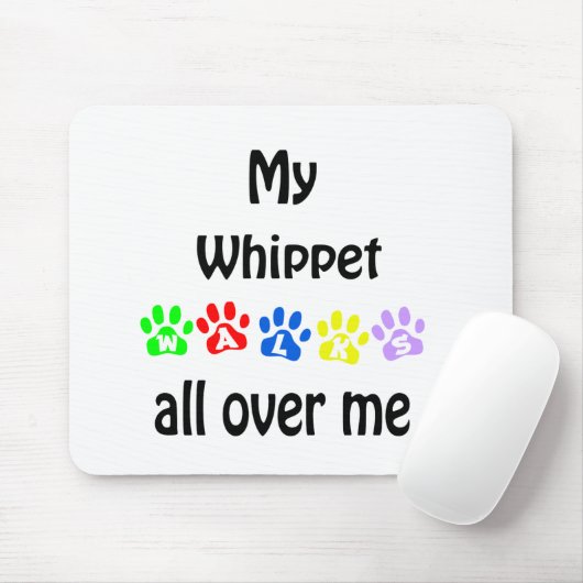 Whippet Walks Design Mousepad (Mit Mouse)